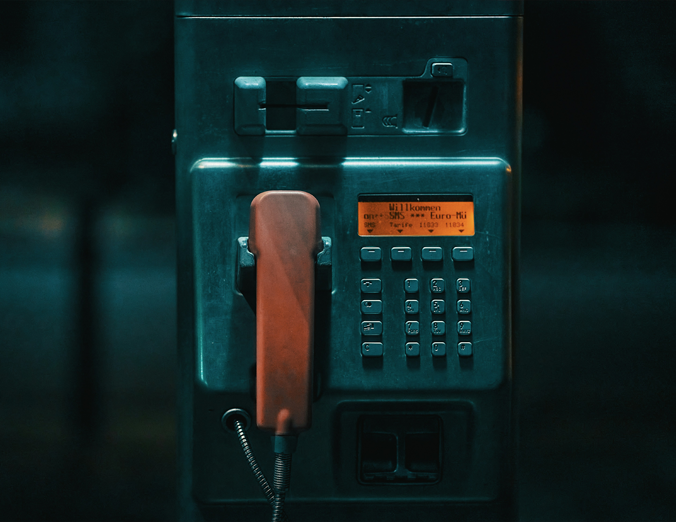 Desk phone connected to a VoIP network in an office environment